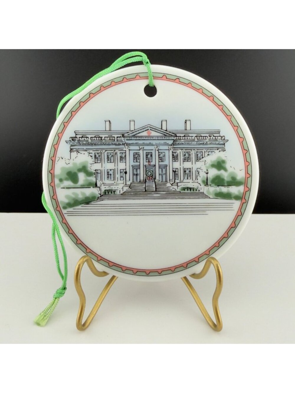 Vintage Tiffany & Co American Red Cross Porcelain Ornament Headquarters Building